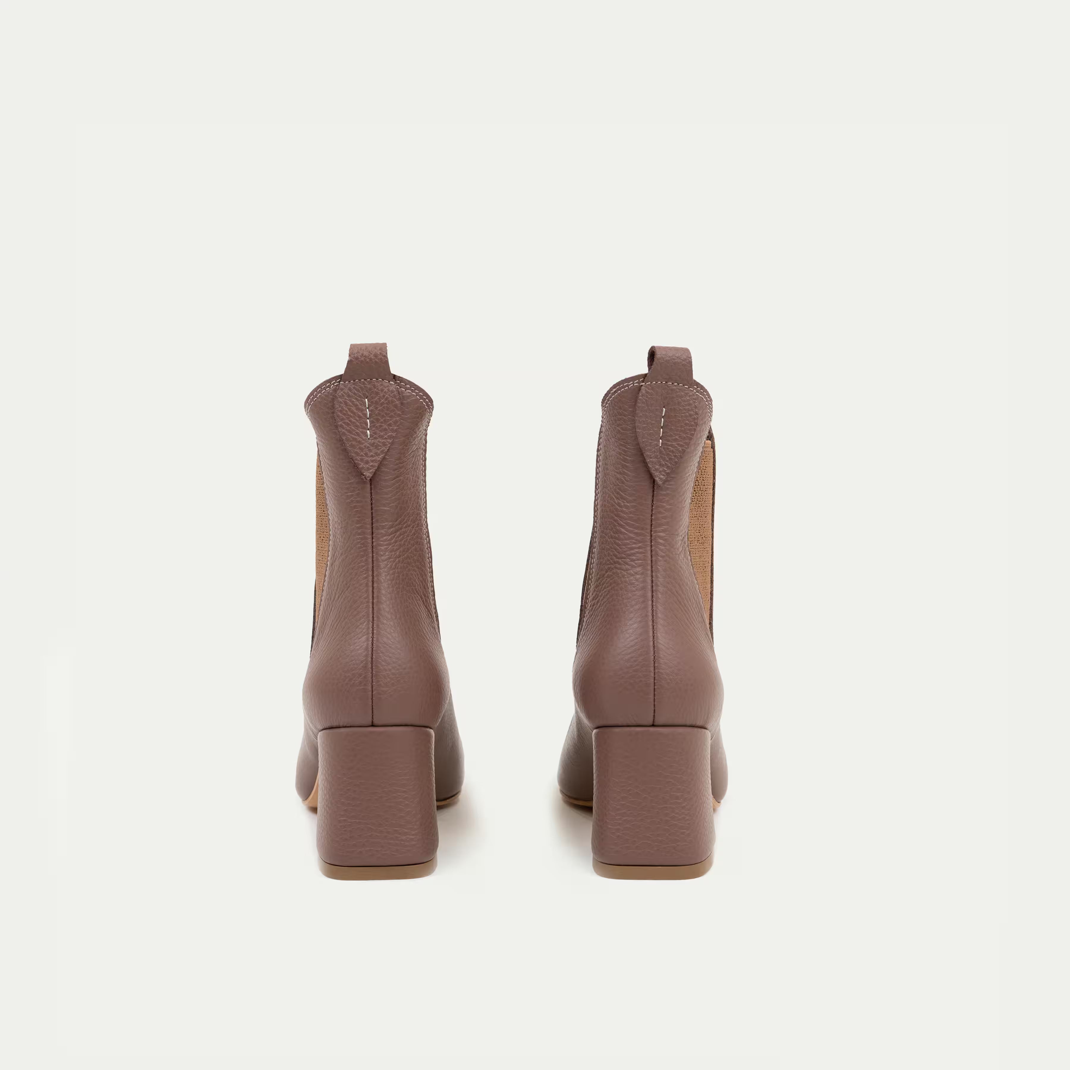 HUHUA Siena women's leather pumps back view Mocha