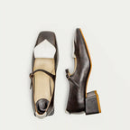 HUHUA BLOSOME handcrafted women's leather pumps top view Cream