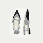HUHUA Nora leather pumps top view Sky