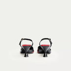 HUHUA Visconti leather slingback pumps back view Scarlet