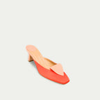 HUHUA Sorbet handcrafted women's leather pumps 3/4 view Coral