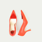 HUHUA ROUGE handcrafted women's leather pumps top view Raspberry
