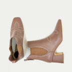 HUHUA Siena women's leather pumps top view Mocha