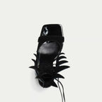 HUHUA SUN handcrafted women's leather pumps top top view Onyx