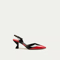 Visconti leather slingback pumps front view Scarlet