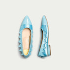 HUHUA MIMI HANDCRAFTED LEATHER FLATS TOP VIEW SKY